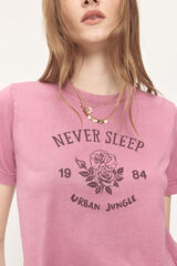 Milano Camiseta efecto lavado estampada Rosa