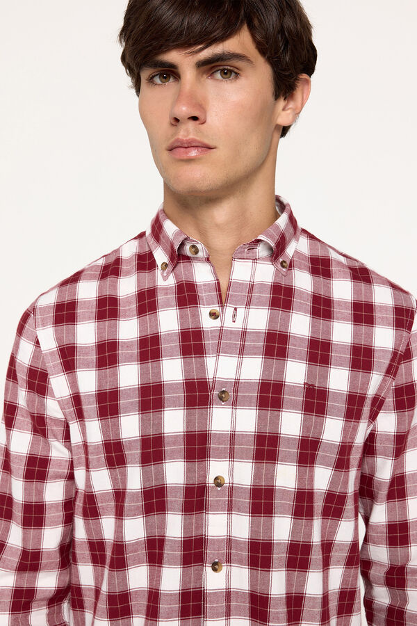 Fifty Outlet Camisa twill cuadros natural