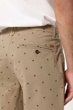 Fifty Outlet Bermudas algodón con microestampado Tostado