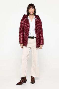 Fifty Outlet Abrigo acolchado con capucha Vino