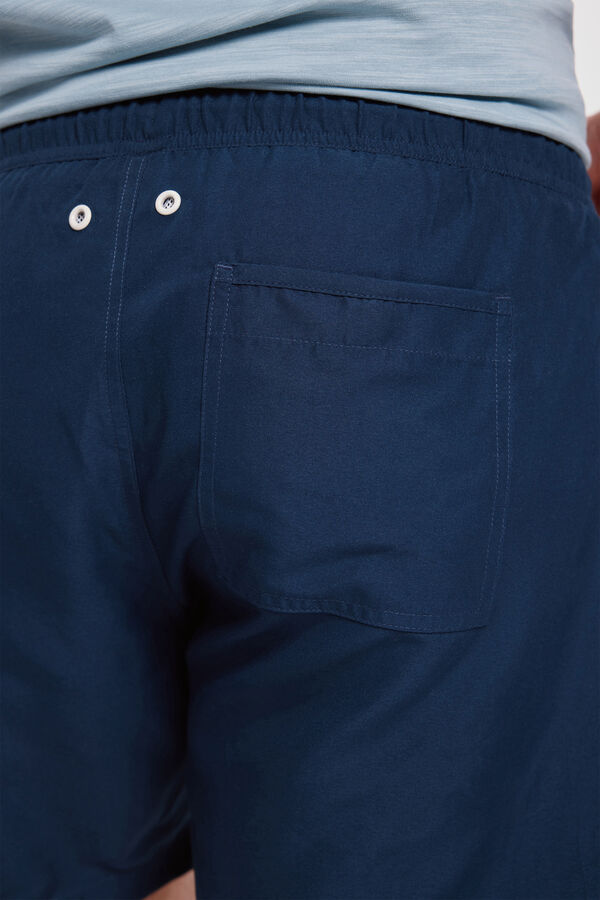 Fifty Outlet Bañador liso con cinta milano lateral Navy