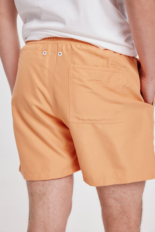 Fifty Outlet Bañador liso con cinta milano lateral Orange