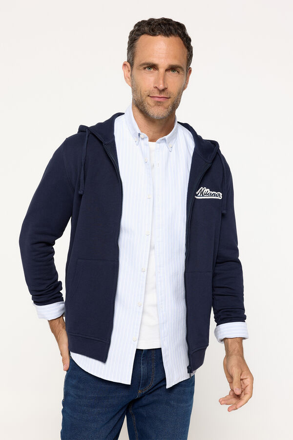 Fifty Outlet Sudadera algodón con capucha Navy