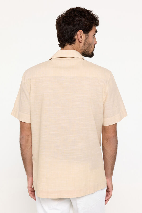 Fifty Outlet Camisa solapa bolsillos Beige