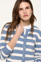 Fifty Outlet Chaqueta de tejido tacto suave botones en el delantero Azul