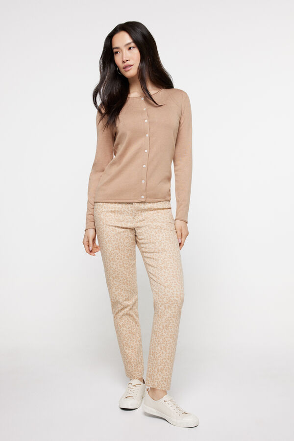 Fifty Outlet Cardigan botones viscosa Beige/Camel