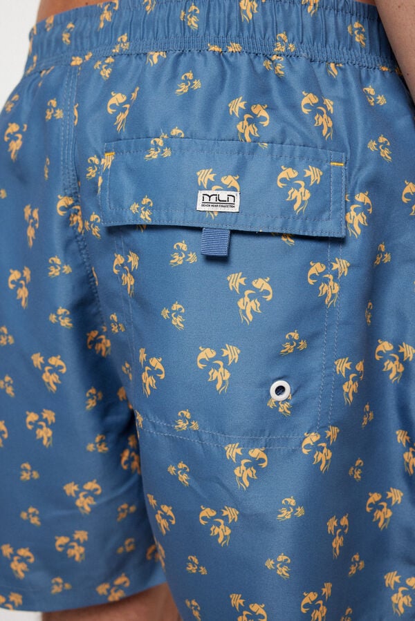 Milano Ba&ntilde;ador Estampado Motivos Azul