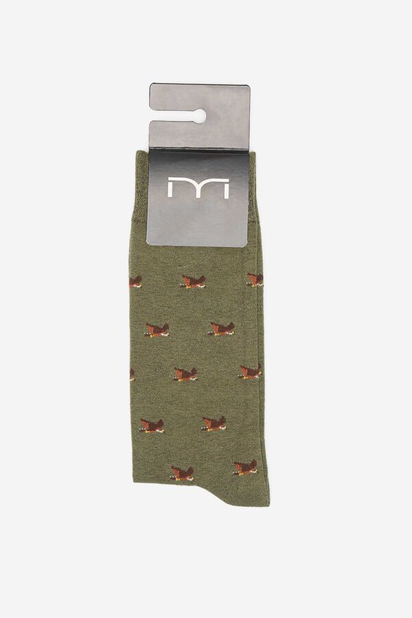 Fifty Outlet Calcetín jacquard Kaki Oscuro
