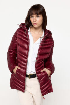 Fifty Outlet Abrigo acolchado con capucha Vino