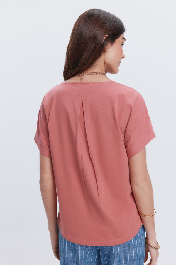 Milano Camiseta manga corta lisa Rojo/Coral