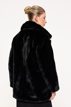 Fifty Outlet Abrigo efecto pelo Negro