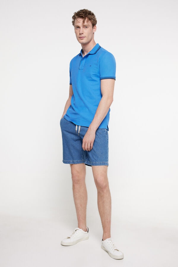 Fifty Outlet Polo Tipping Contraste Azul