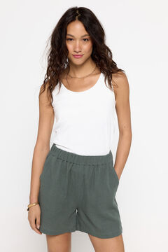 Fifty Outlet Playera elástica tirante ancho Blanco