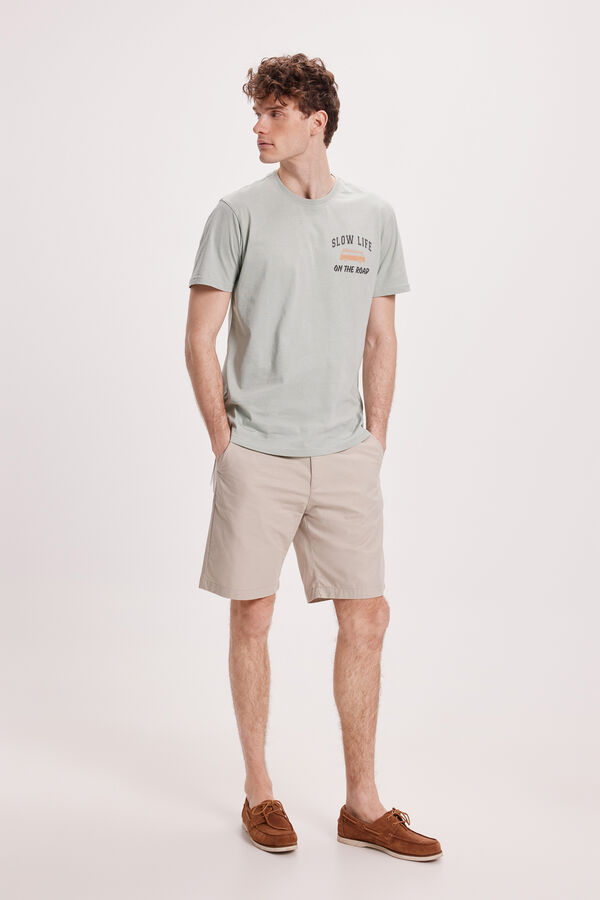 Fifty Outlet Camiseta Estampada Kaki Claro
