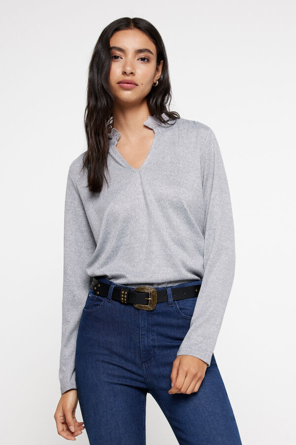 Fifty Outlet Camiseta detalle lace Blanco