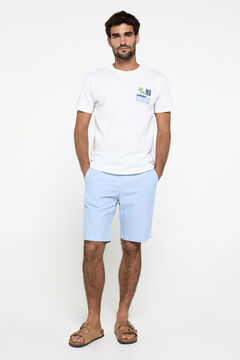 Fifty Outlet Bermudas oxford de algodón Azul Claro