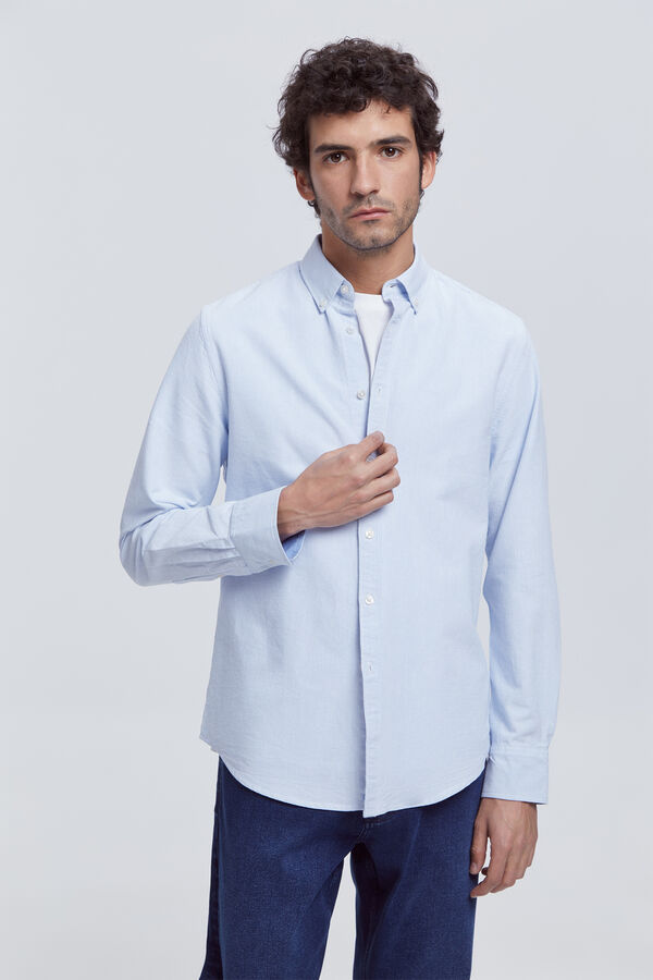 Milano Camisa Oxford Rayas Azul