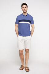 Fifty Outlet Polo pique cortado y cosido Azul Oscuro