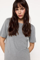 Fifty Outlet Playera gris melange manga corta de algodón Gris