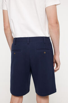 Fifty Outlet Bermudas aspecto lino. Azul
