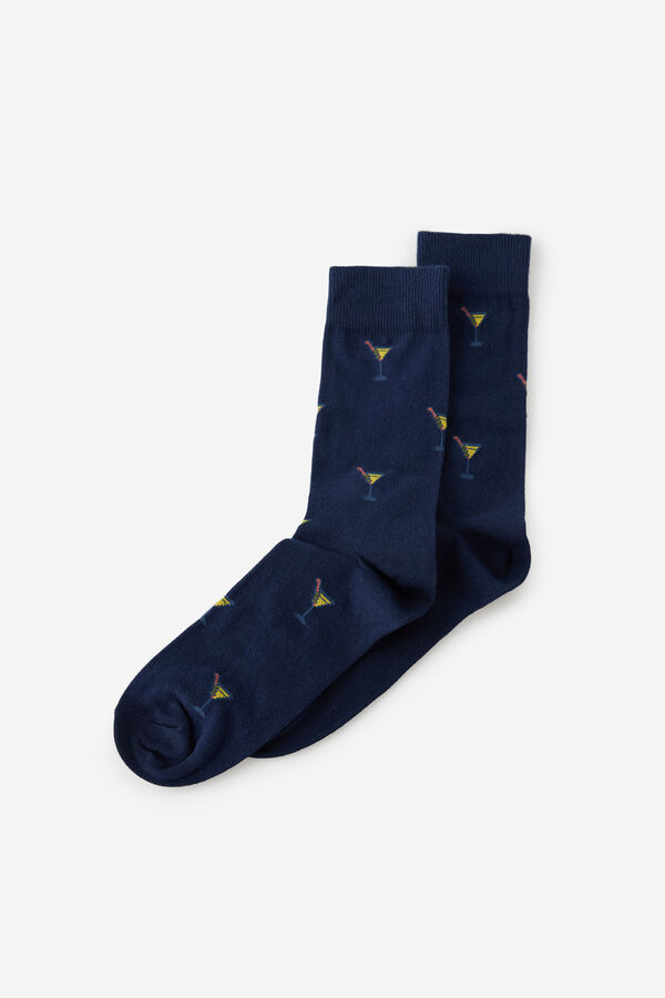 Fifty Outlet Calcetines media caña print cocktails Navy
