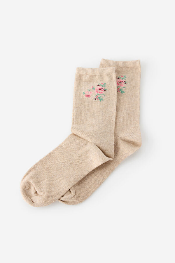 Milano Calcetines flor posicional Marrón
