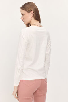 Fifty Outlet Camiseta manga francesa estampado en frontal Blanco