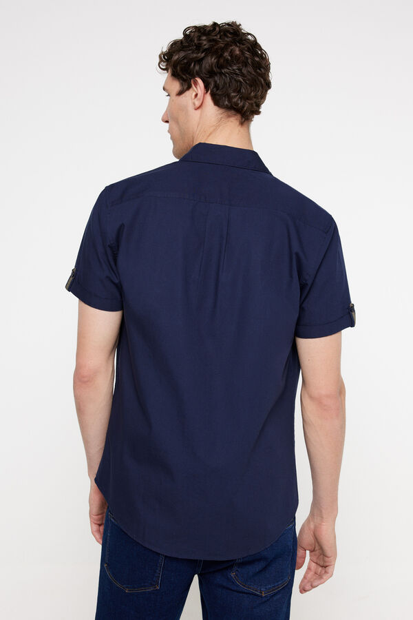 Fifty Outlet Camisa popelín lisa. Azul