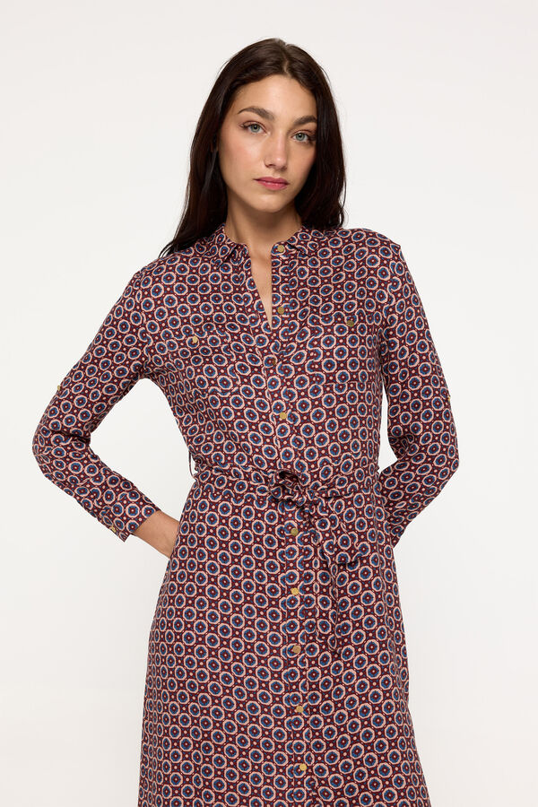Milano Vestido Camisero Granate