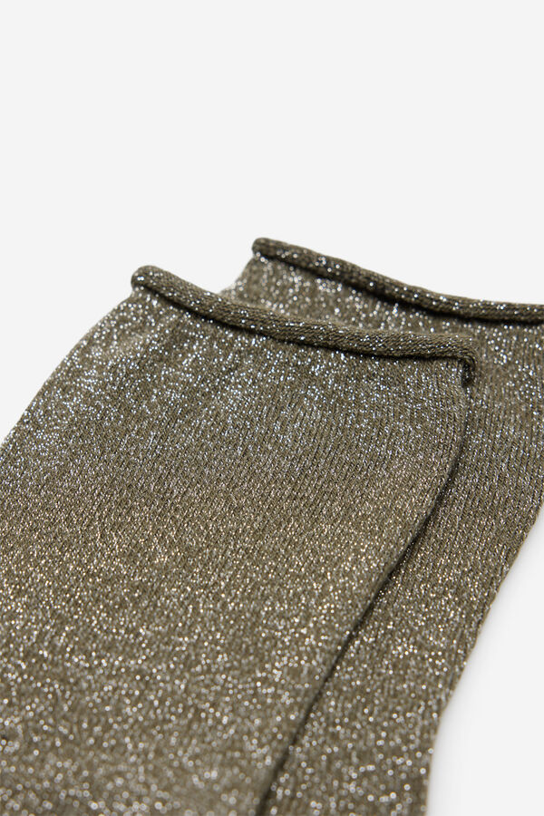 Fifty Outlet Calcetines de lúrex Kaki Oscuro