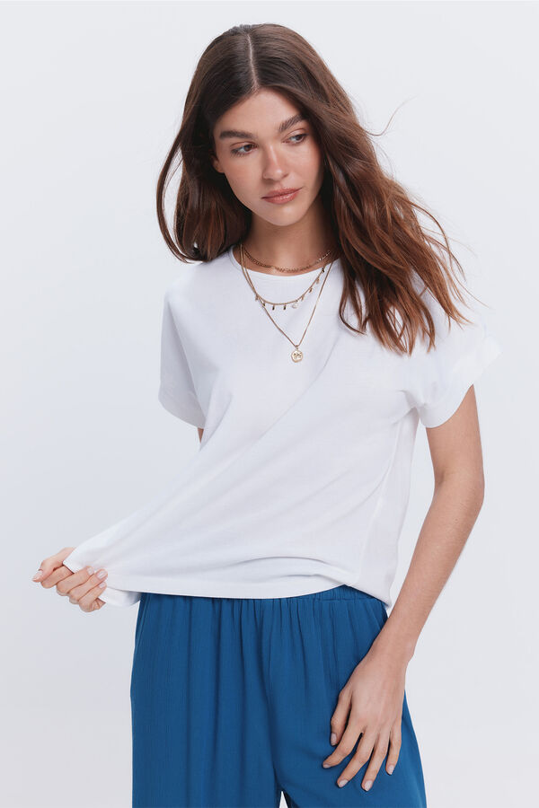 Milano Camiseta manga corta lisa Blanco