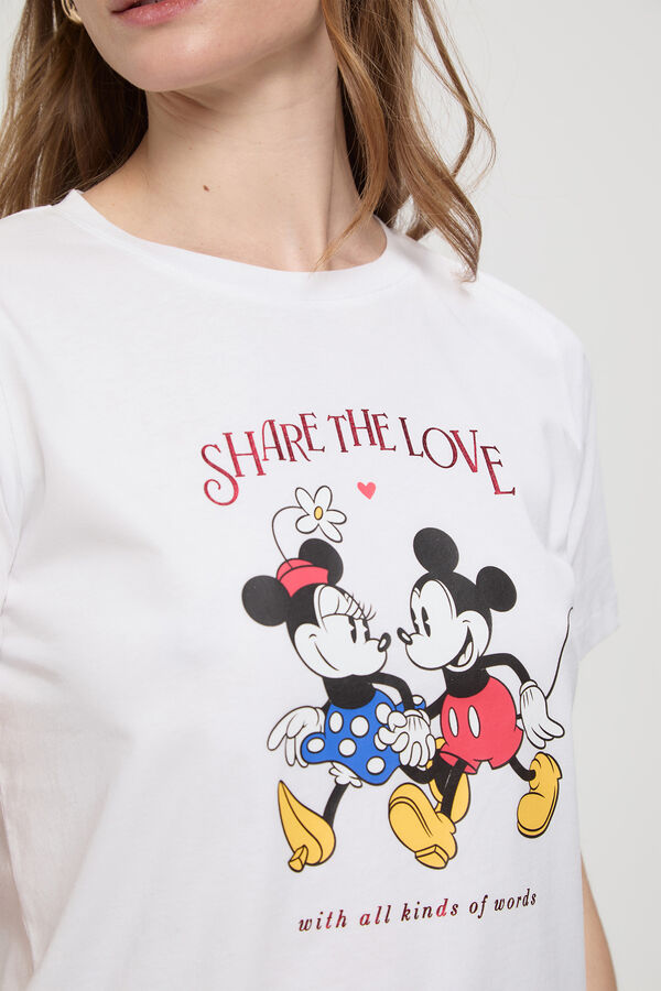 Fifty Outlet Playera licencia Mickey y Minnie Mouse manga corta Blanco