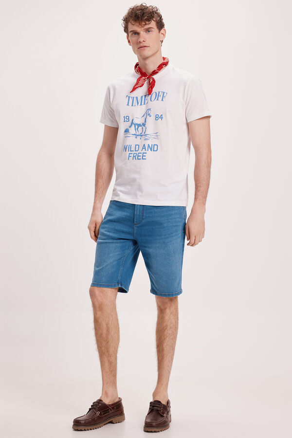 Fifty Outlet Camiseta Estampada Marfil