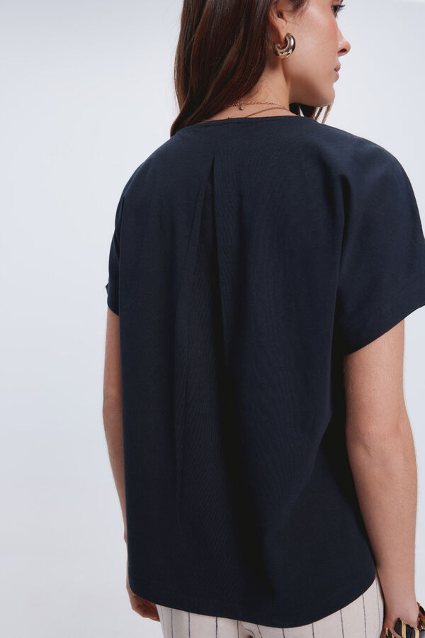 Fifty Outlet Camiseta manga corta lisa Negro