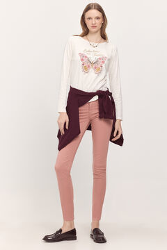Fifty Outlet Camiseta manga francesa estampado en frontal Blanco