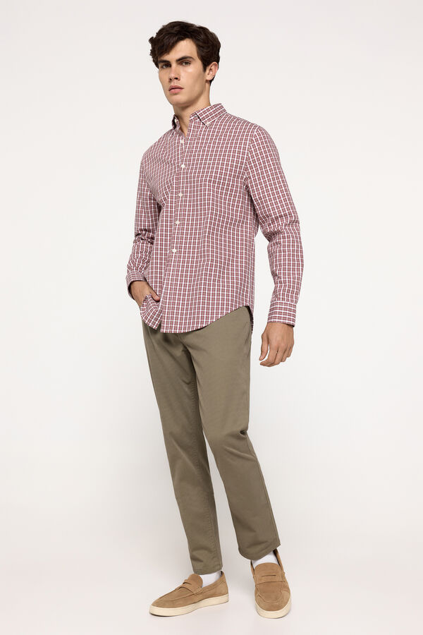 Fifty Outlet Camisa popelín cuadros Granate