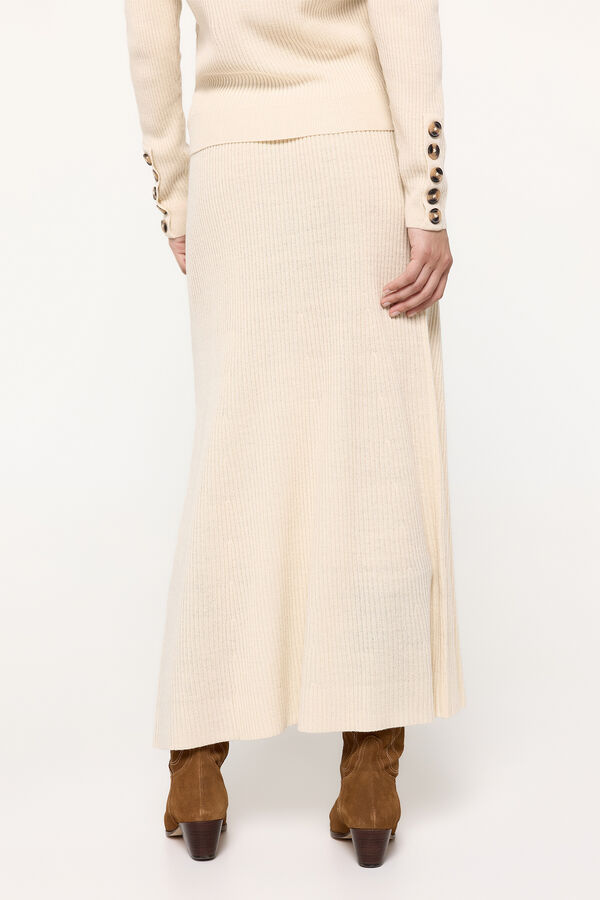 Fifty Outlet Falda evasé tricot Beige/Claro