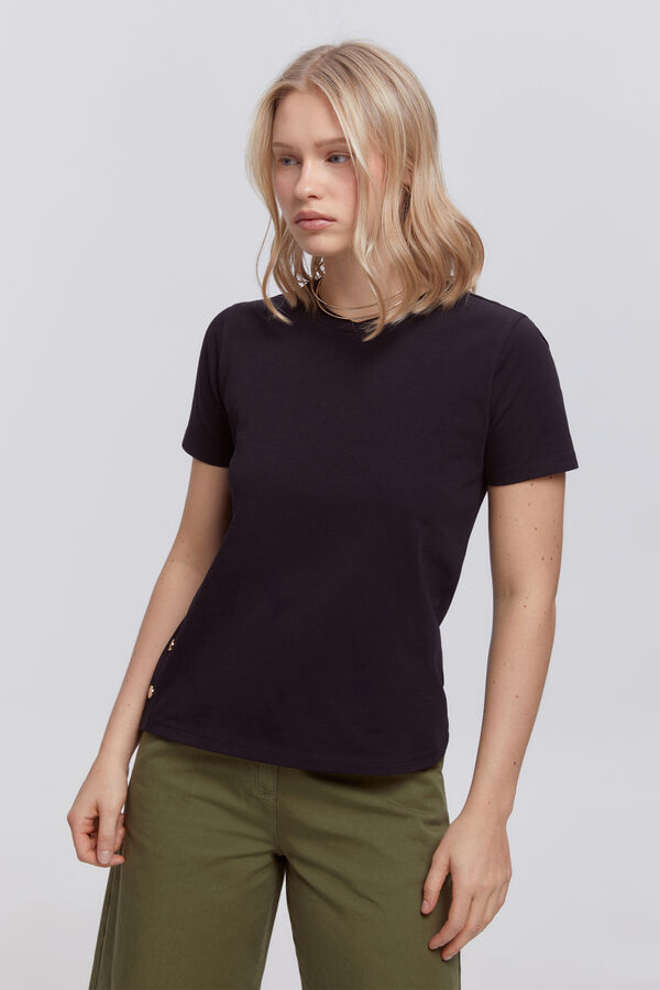 Fifty Outlet Playera heavy cotton botones Negro