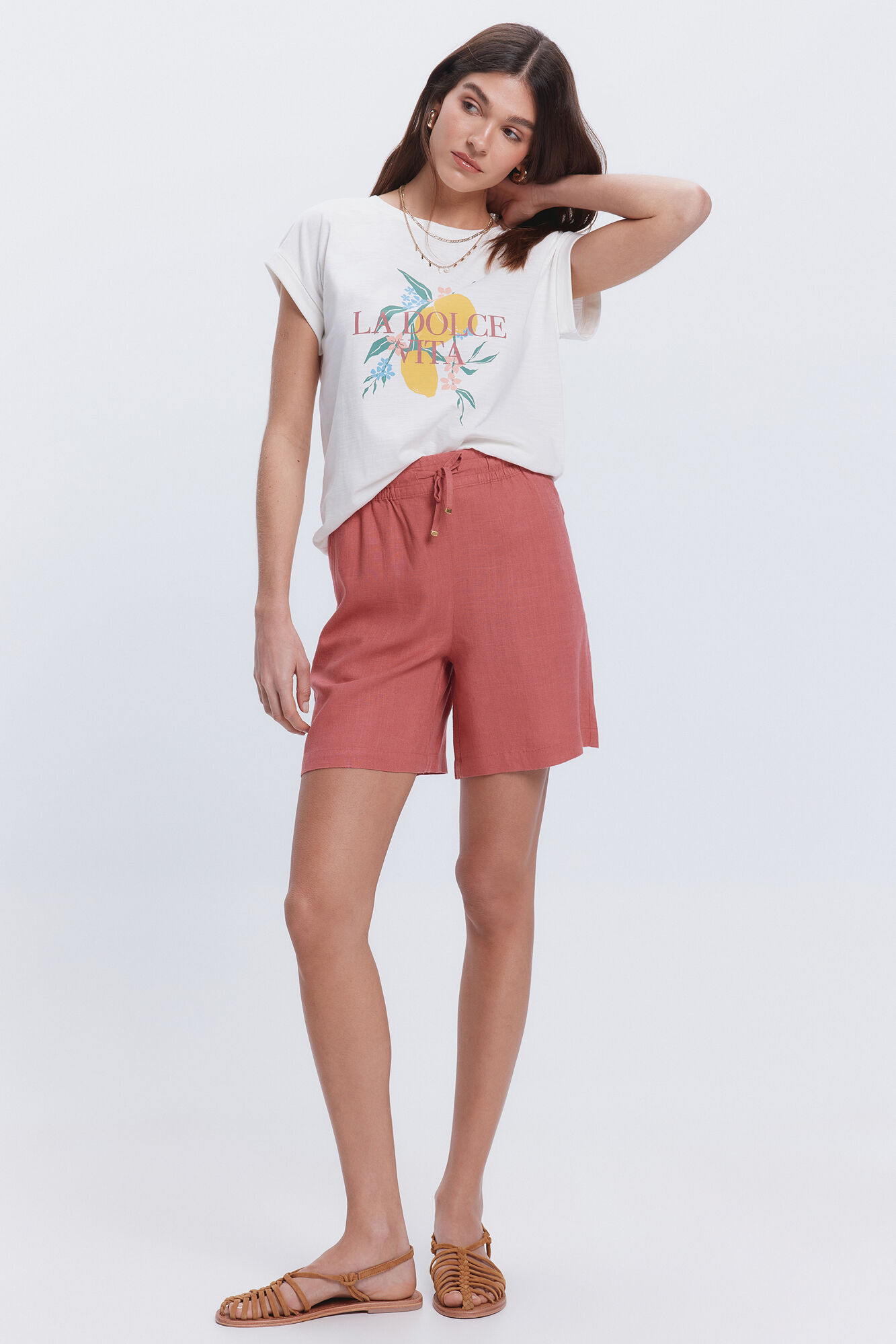 Milano Camiseta manga vuelta con print frontal