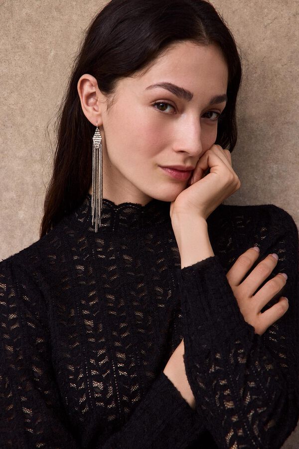 Slowlove Aretes rombo cadenas Dorado