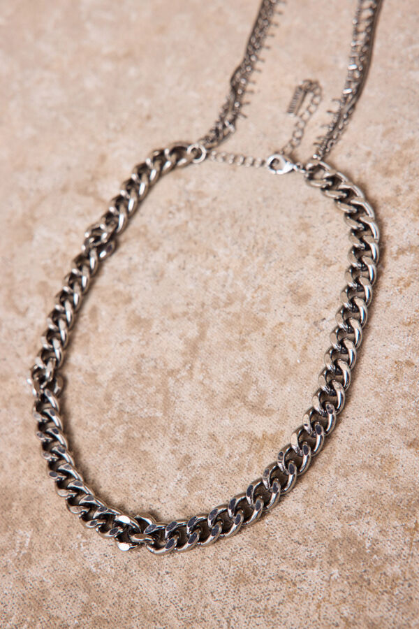 Slowlove Collar multicadenas Gris