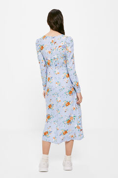 Springfield Vestido Midi Estampado Asimétrico azul