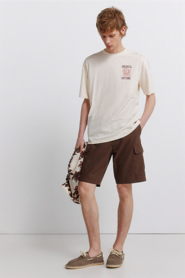 Springfield Playera groove slub blanco