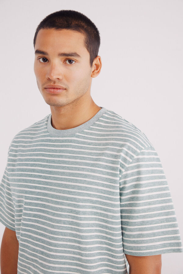 Springfield Playera raya estructura verde