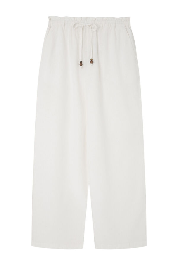 Springfield Pantalón jogger lino viscosa natural
