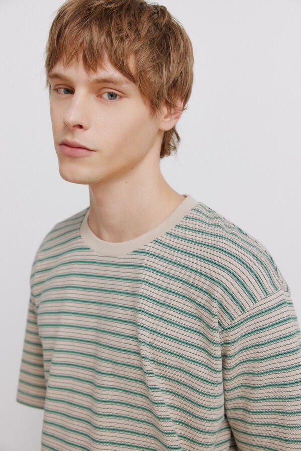 Springfield Playera de pique a rayas" caf&eacute;