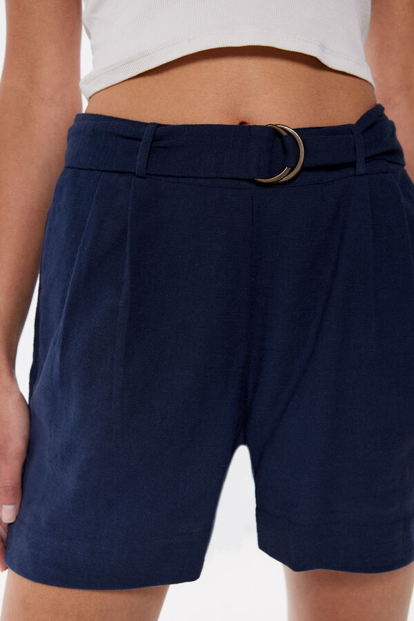 Springfield Shorts cinturón hebilla algodón rústico marino