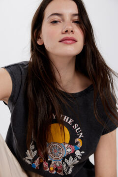 Springfield Playera gráfico étnico gris