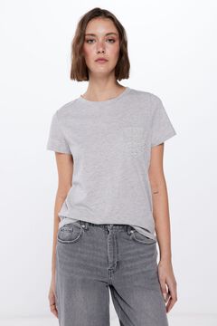 Springfield Playera bolsillo perlas gris medio