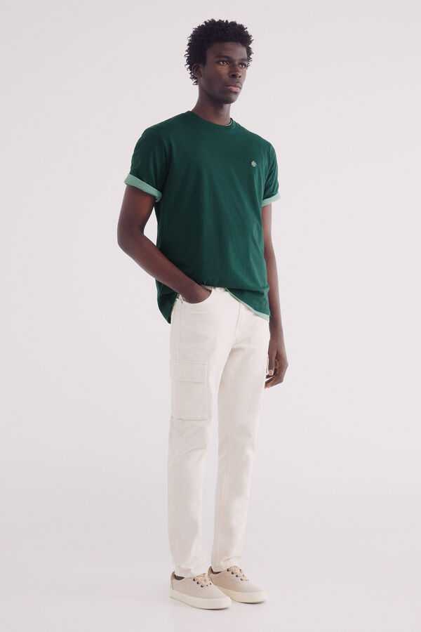 Springfield Playera básica cuello redondo verde